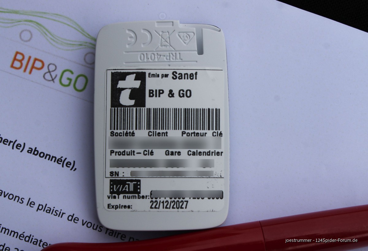 Telepeage (Transponder f. Autobahnmaut in Frankreich)